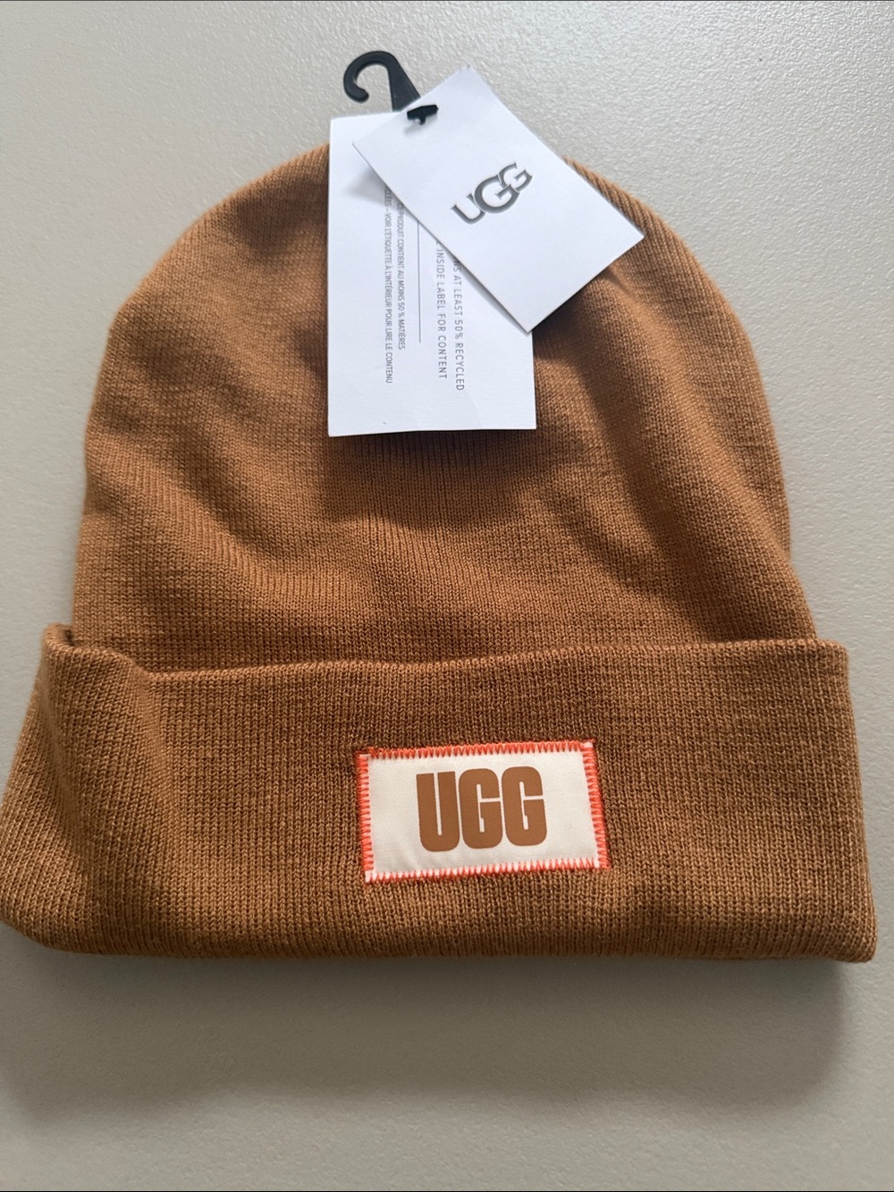 UGG Ribbed Beanie Hat in Caramel